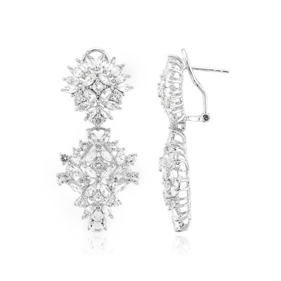 Boucles d'oreilles en argent et Topaze blanche