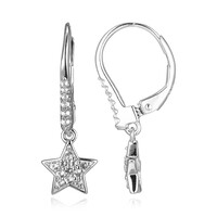 Boucles d'oreilles en argent et Topaze blanche