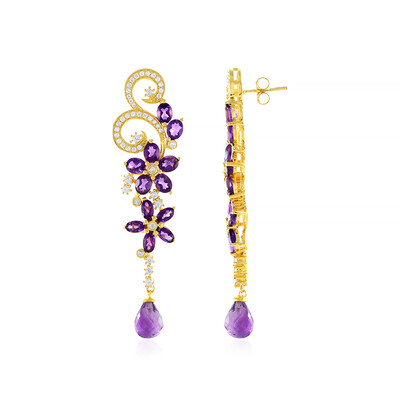 Boucles d'oreilles en argent et Améthyste de Sibérie