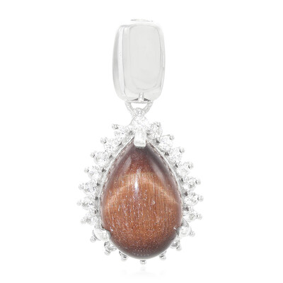 Pendentif en argent et Œil-de-tigre rouge