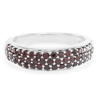Bague en argent et Grenat du Mozambique