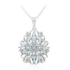 Collier en argent et Topaze bleu ciel