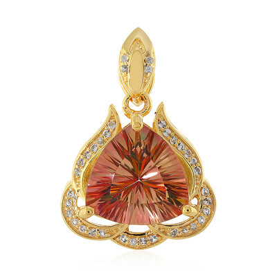 Pendentif en argent et Topaze mystique couleur pêche