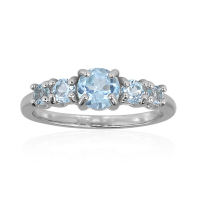 Bague en argent et Topaze bleu ciel