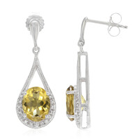 Boucles d'oreilles en argent et Quartz champagne