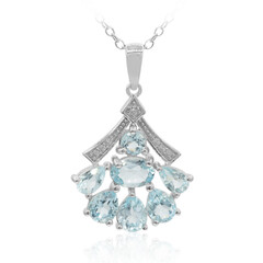 Collier en argent et Topaze bleu ciel