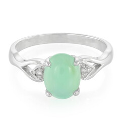 Bague en argent et Chrysoprase impériale