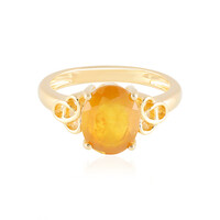 Bague en argent et Saphir jaune de Madagascar