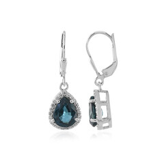 Boucles d'oreilles en argent et Kyanite bleu pétrole