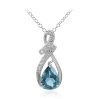 Collier en argent et Topaze bleu de Londres