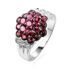 Bague en argent et Grenat Rhodolite