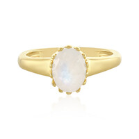 Bague en argent et Pierre de Lune arc-en-ciel