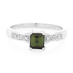 Bague en argent et Tourmaline verte