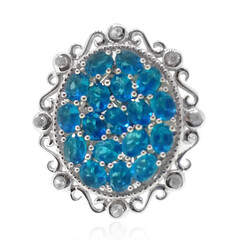 Bague en argent et Apatite bleu néon (Dallas Prince Designs)