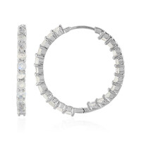 Boucles d'oreilles en argent et Pierre de Lune arc-en-ciel