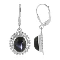 Boucles d'oreilles en argent et Diopside étoilé d'Inde