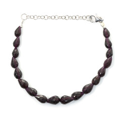 Bracelet en argent et Grenat du Mozambique