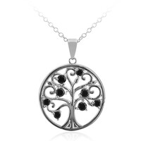 Collier en argent et Spinelle noir