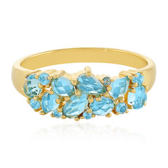 Bague en argent et Topaze bleu Suisse
