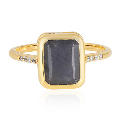 Bague en argent et Saphir couleur anthracite