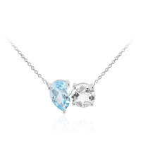 Collier en argent et Topaze bleu ciel