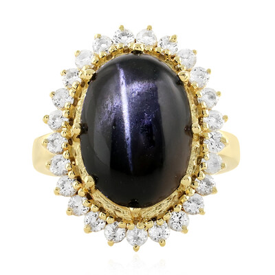 Bague en argent et Diopside étoilé d'Inde