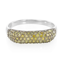 Bague en argent et Diamant fantaisie