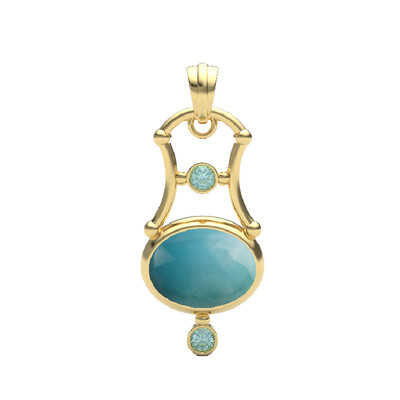 Pendentif en argent et Larimar