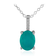 Collier en argent et Quartz bleu-vert