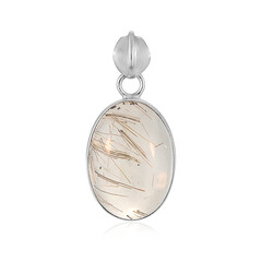 Pendentif en argent et Quartz rutile (Cheveux de Vénus) (Bali Barong)