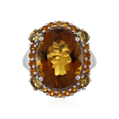 Bague en argent et Quartz cognac