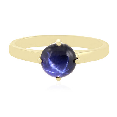 Bague en argent et Saphir étoilé bleu