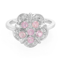 Bague en argent et Saphir rose de Ceylan