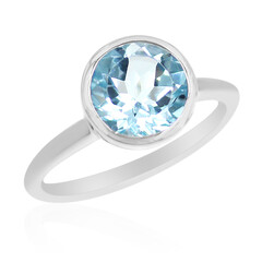Bague en argent et Topaze bleu ciel