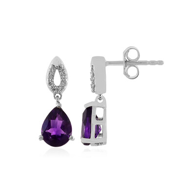 Boucles d'oreilles en argent et Améthyste