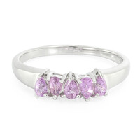 Bague en argent et Saphir pourpre de Ceylan non chauffé