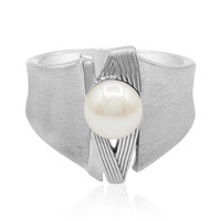 Bague en argent et Perle de culture d'eau douce (TPC)