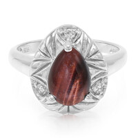 Bague en argent et Œil-de-tigre rouge