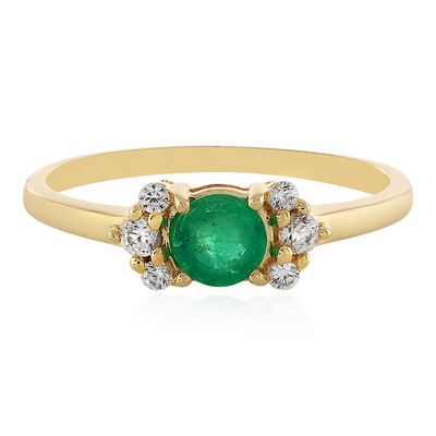 Bague en or et Emeraude de Zambie
