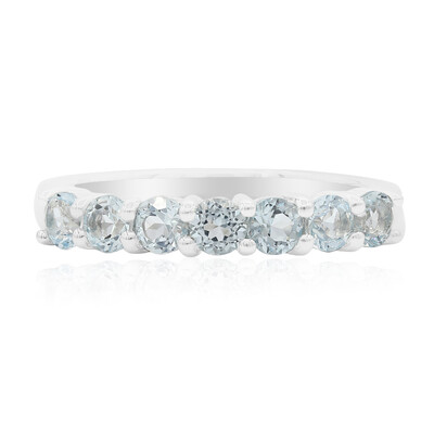 Bague en argent et Topaze bleu ciel