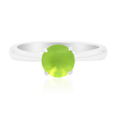 Bague en argent et Opale verte du Brésil