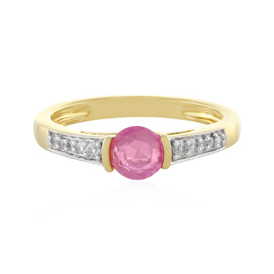 Bague en argent et Saphir rose de Madagascar