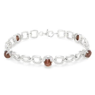 Bracelet en argent et Scapolite œil-de-chat