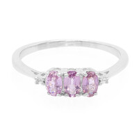 Bague en argent et Saphir pourpre de Ceylan non chauffé