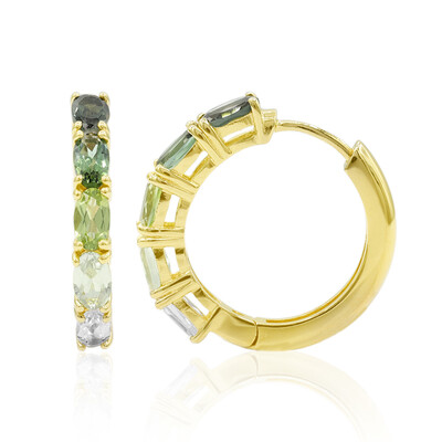 Boucles d'oreilles en argent et Tourmaline verte
