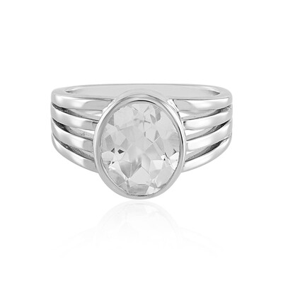 Bague en argent et Topaze blanche