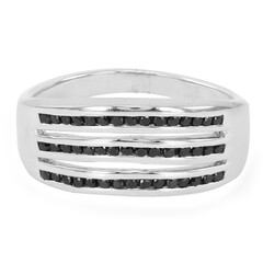 Bague en argent et Spinelle noir