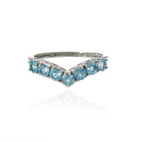 Bague en argent et Topaze bleu Suisse