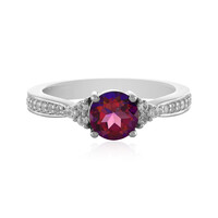 Bague en argent et Topaze mystique pourpre
