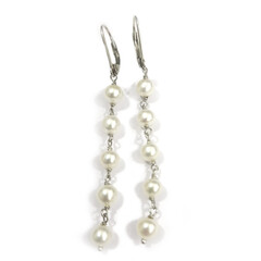 Boucles d'oreilles en argent et Perle de culture d'eau douce